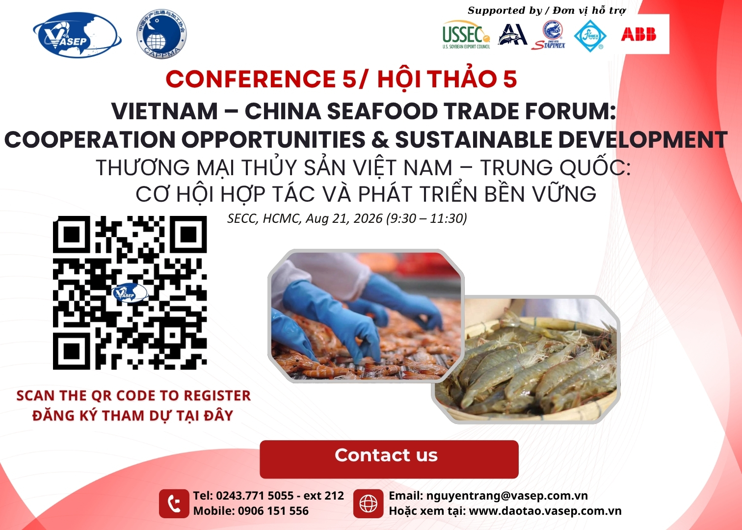 Chương trình hội thảo: Thương mại thủy sản Việt Nam - Trung Quốc: Cơ hội hợp tác và phát triển bền vững